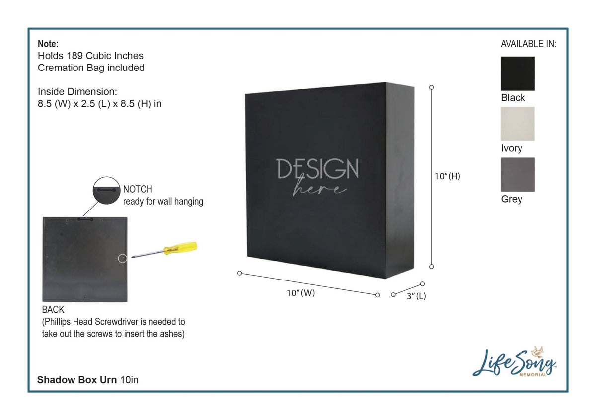 Personalized Wooden Memorial Shadow Box Urn for Human Ashes - When Tomorrow Starts - LifeSong Milestones