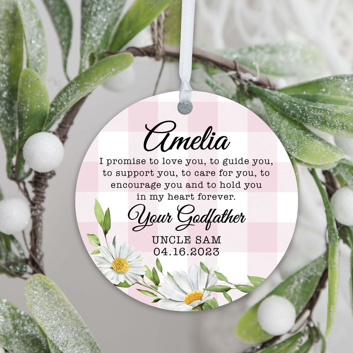 Lifesong Milestones Personalized Baptism Hanging Ornament