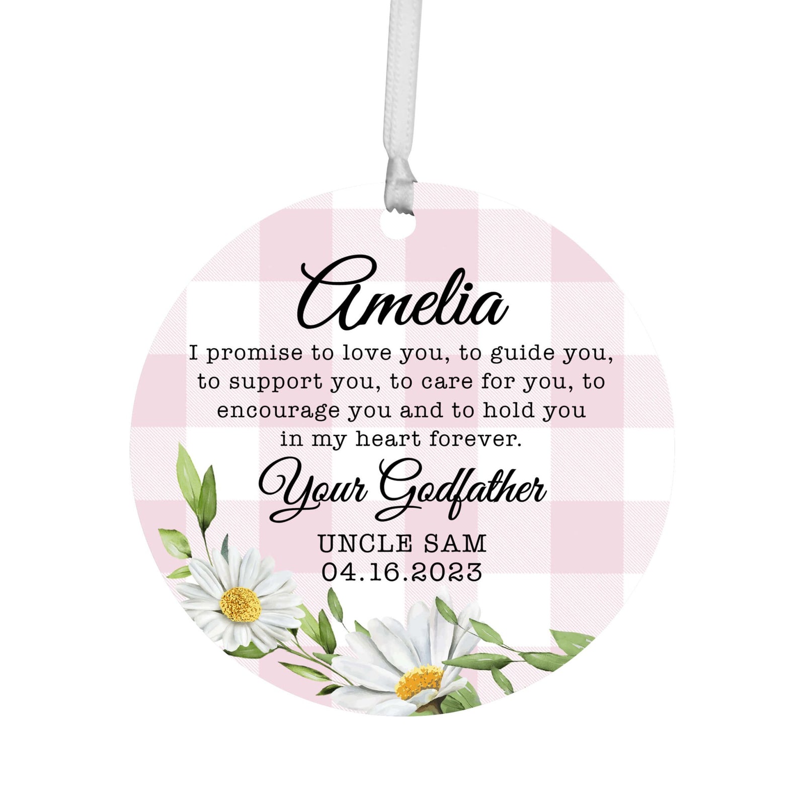 Lifesong Milestones Personalized Baptism Hanging Ornament