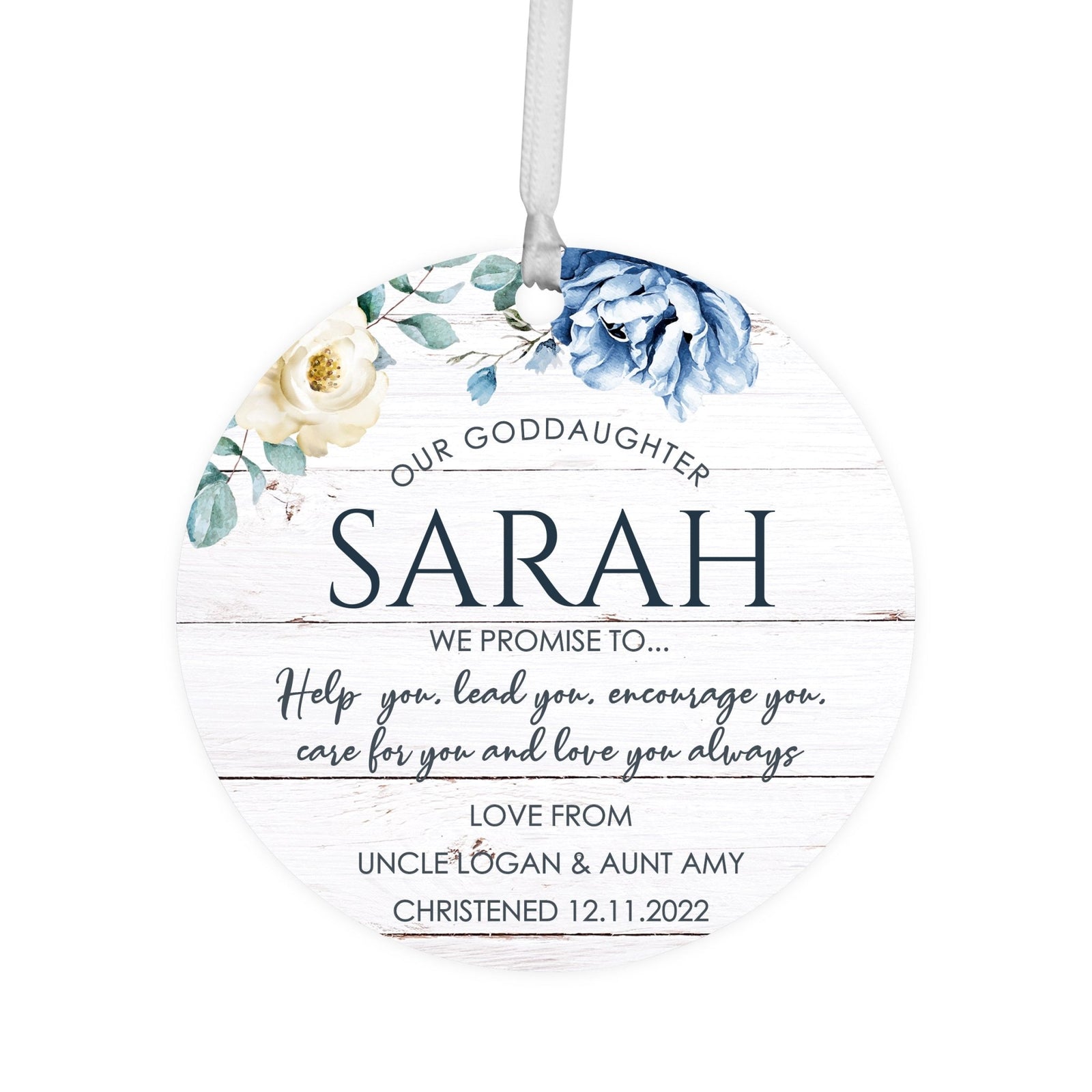 Lifesong Milestones Personalized Baptism Hanging Ornament