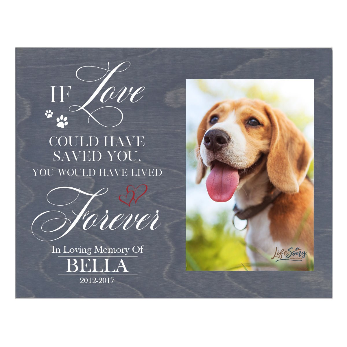 Personalized Wooden Pet Memorial Wall Plaque If Love Could 8x10 - LifeSong Milestones