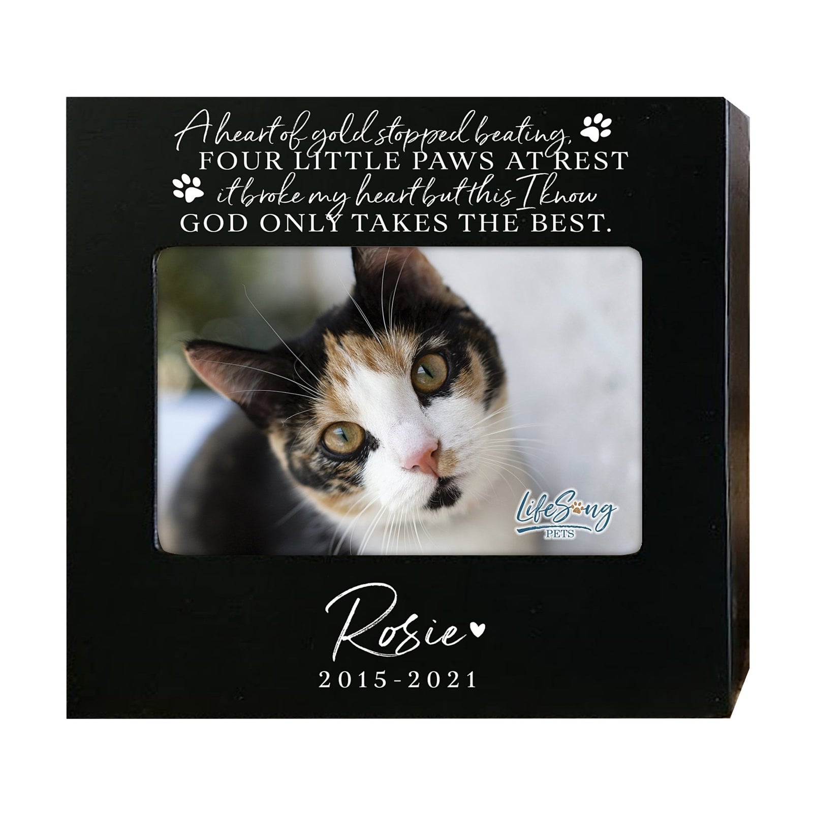 Personalized Wooden Pet Urn with Photo – Handcrafted Pet Remembrance Urn for Dogs & Cats - A Heart Of Gold - LifeSong Milestones