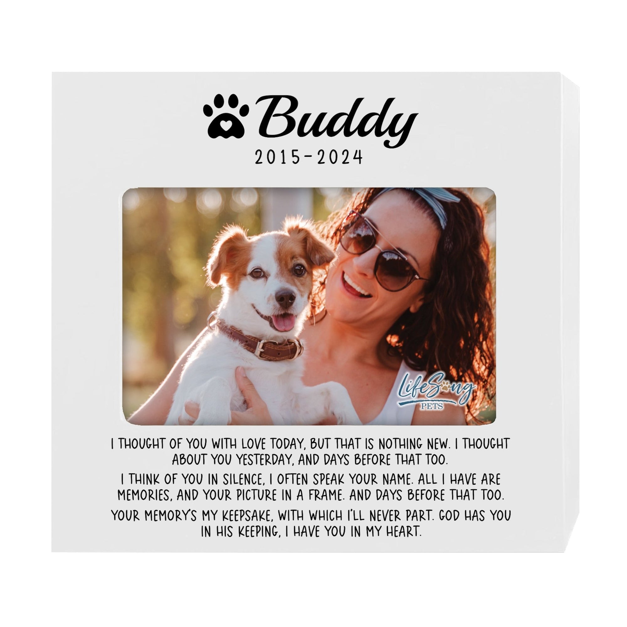 Personalized Wooden Pet Urn with Photo – Handcrafted Pet Remembrance Urn for Dogs & Cats - I Thought Of You - LifeSong Milestones