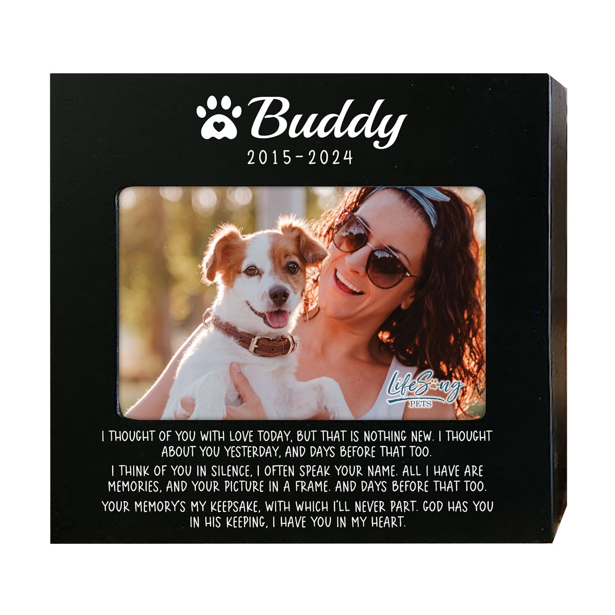 Personalized Wooden Pet Urn with Photo – Handcrafted Pet Remembrance Urn for Dogs &amp; Cats - I Thought Of You - LifeSong Milestones