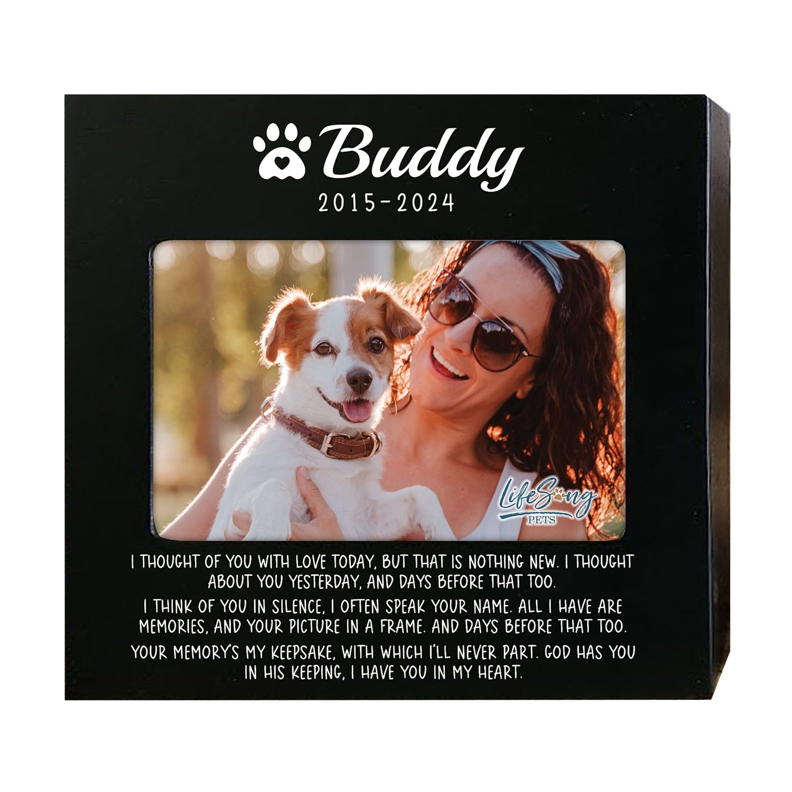 Personalized Wooden Pet Urn with Photo – Handcrafted Pet Remembrance Urn for Dogs & Cats - I Thought Of You - LifeSong Milestones