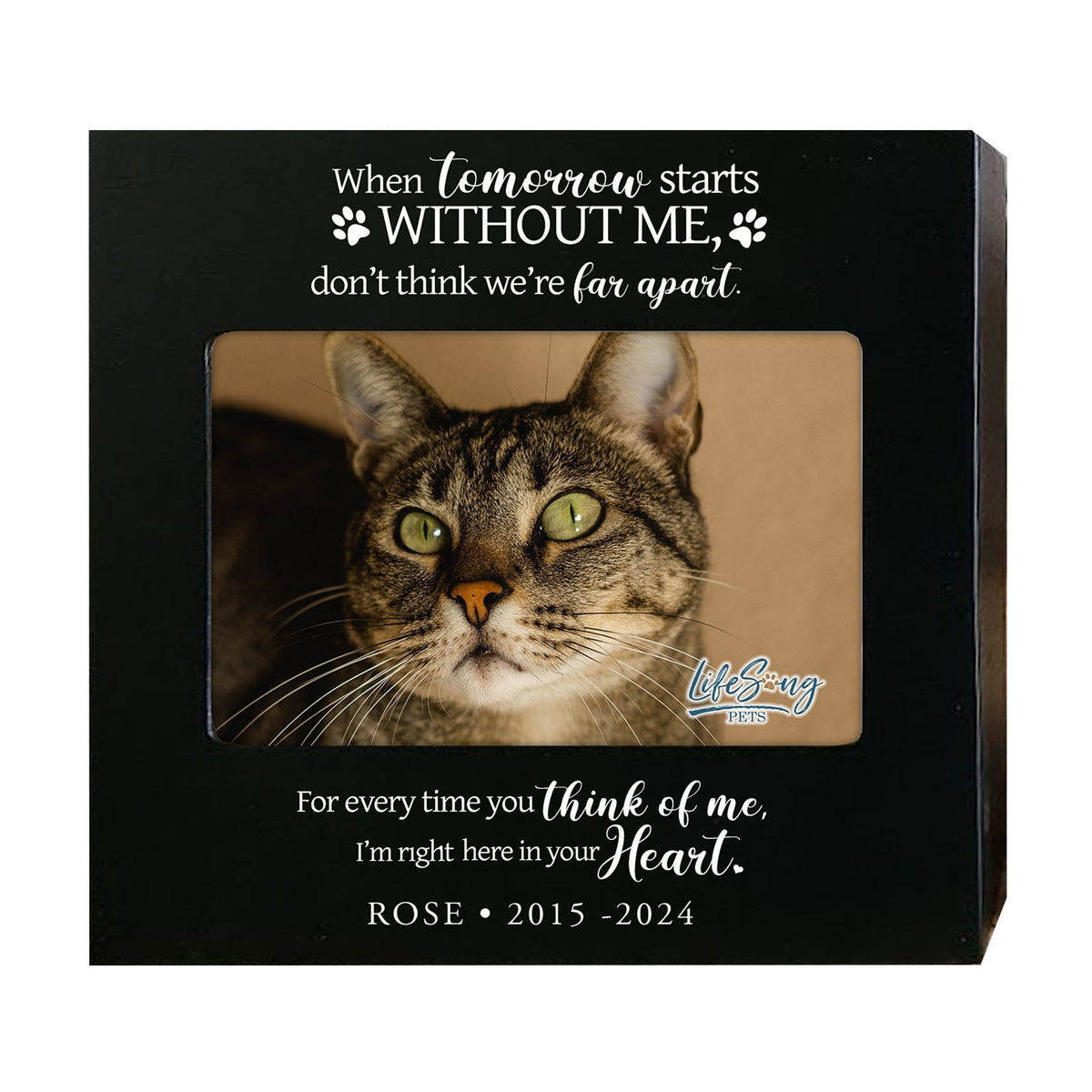 Personalized Wooden Pet Urn with Photo – Handcrafted Pet Remembrance Urn for Dogs & Cats - When Tomorrow Starts - LifeSong Milestones