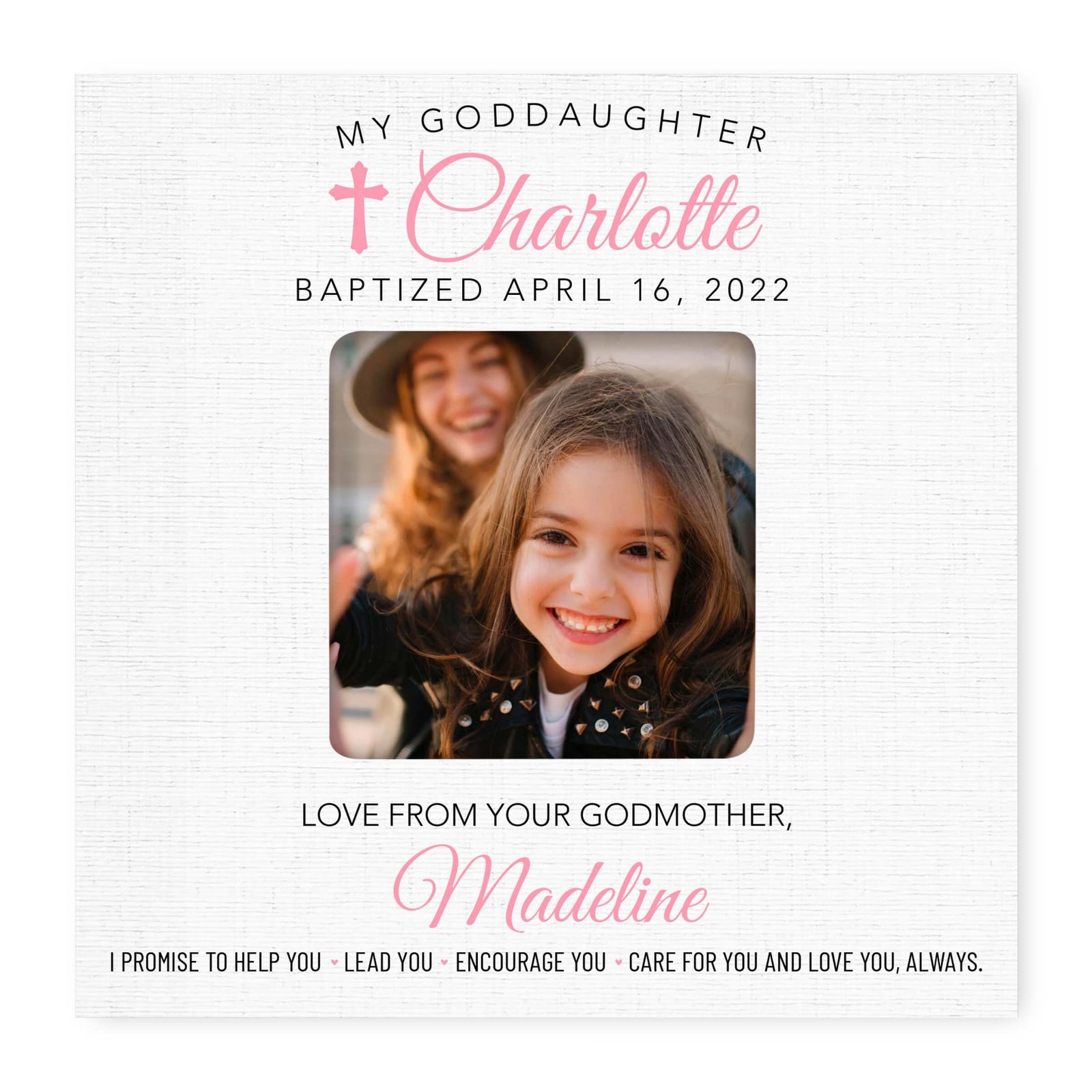 Personalized Wooden Picture Frame for Goddaughter - LifeSong Milestones