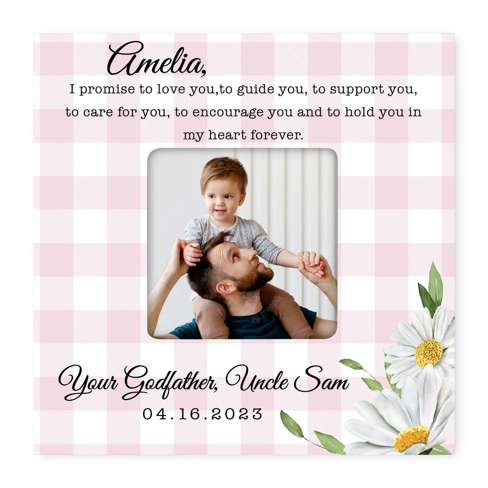 Personalized Wooden Picture Frame for Goddaughter – I Promise To Love You - LifeSong Milestones