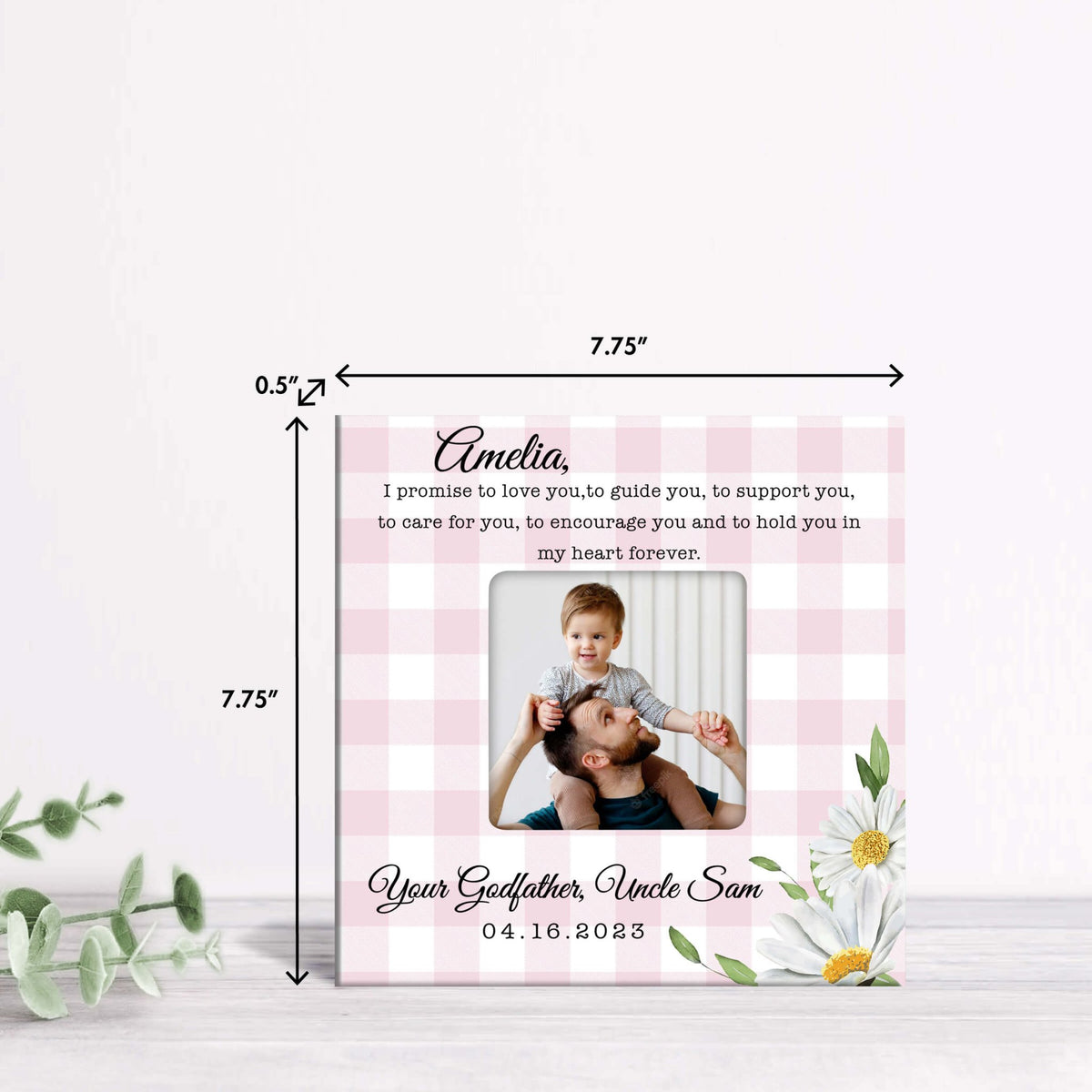 Personalized Wooden Picture Frame for Goddaughter – I Promise To Love You - LifeSong Milestones