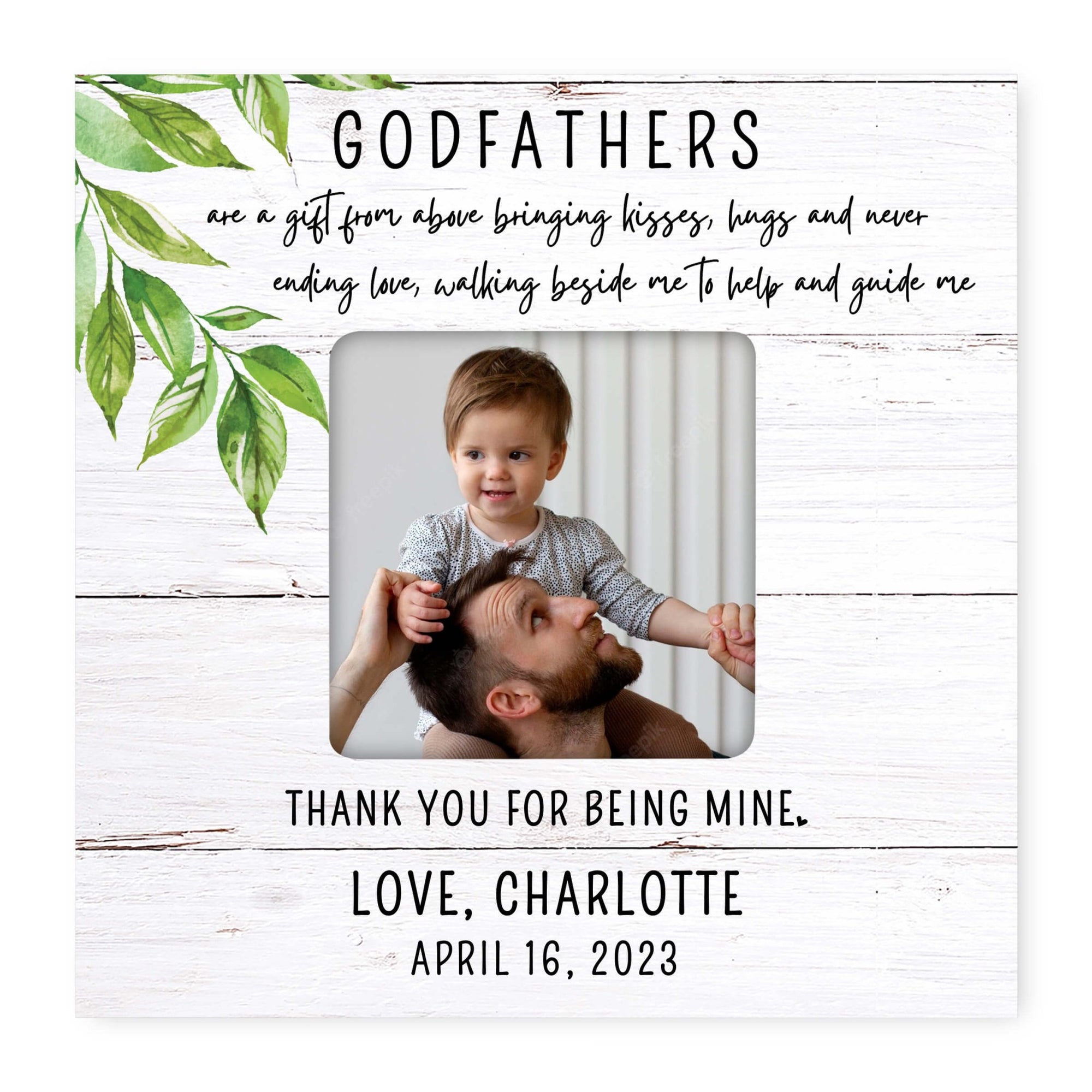 Personalized Wooden Picture Frame for Godfather - LifeSong Milestones