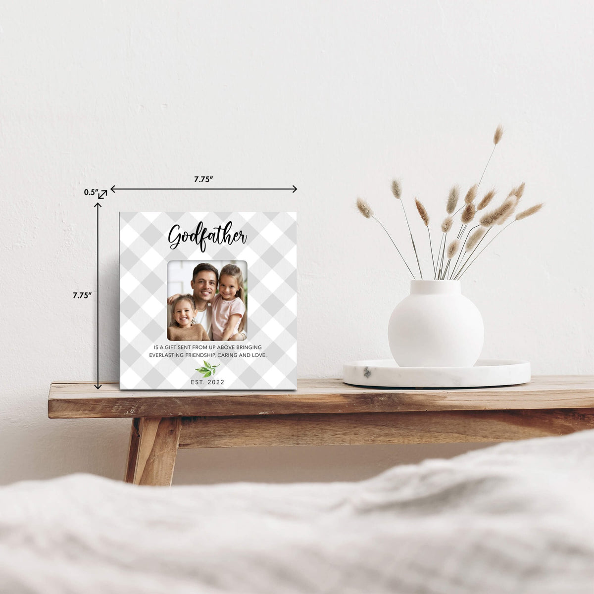 Personalized Wooden Picture Frame for Godfather - LifeSong Milestones