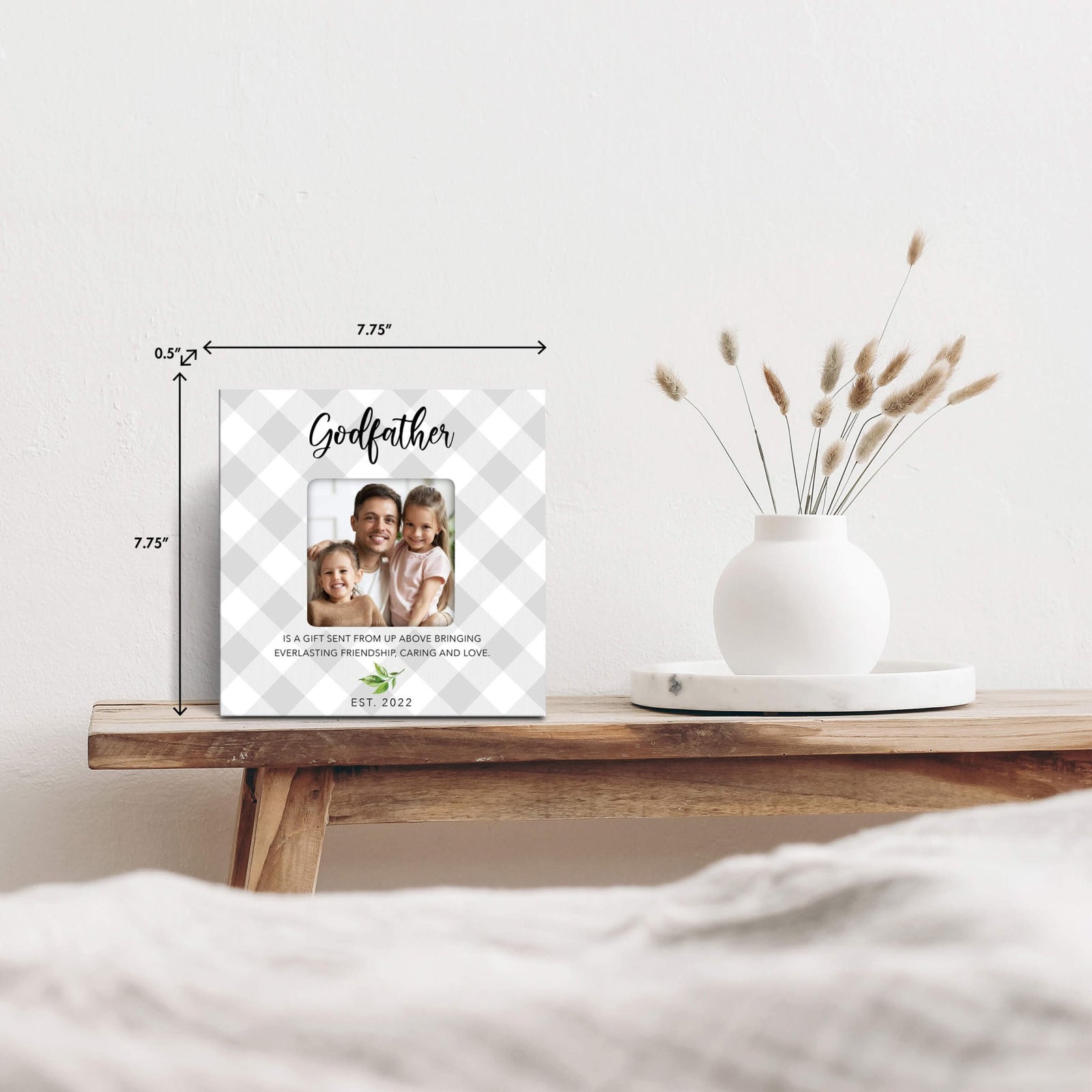 Personalized Wooden Picture Frame for Godfather - LifeSong Milestones