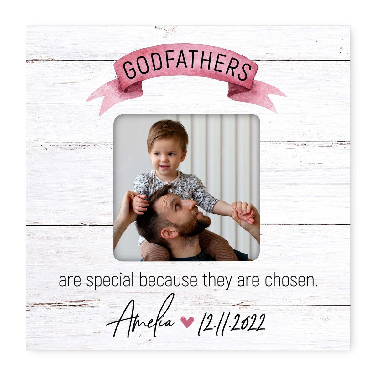 Personalized Wooden Picture Frame for Godfather - LifeSong Milestones
