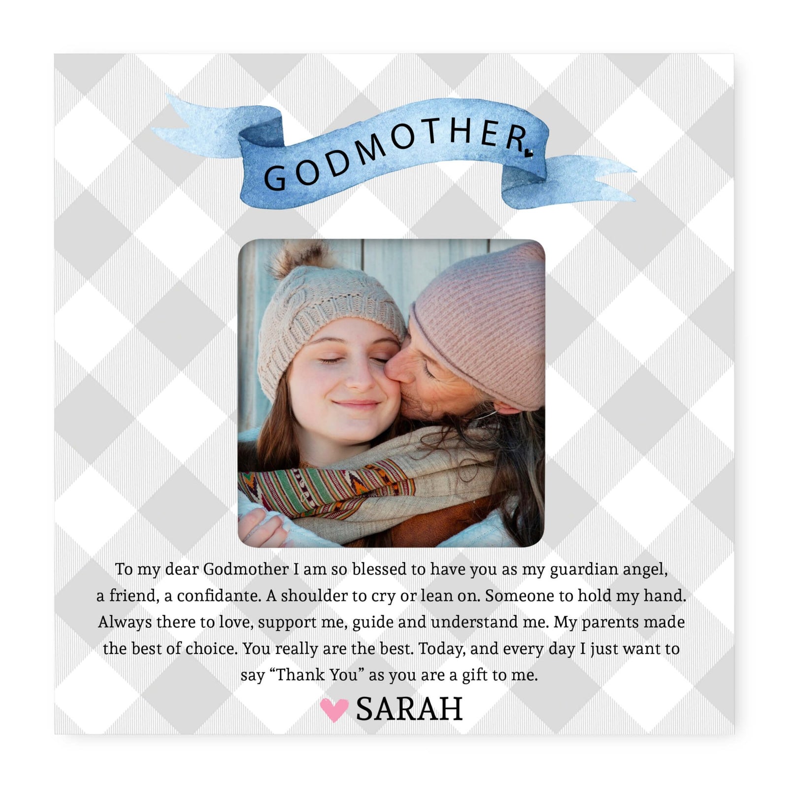 Personalized Wooden Picture Frame for Godmother - LifeSong Milestones