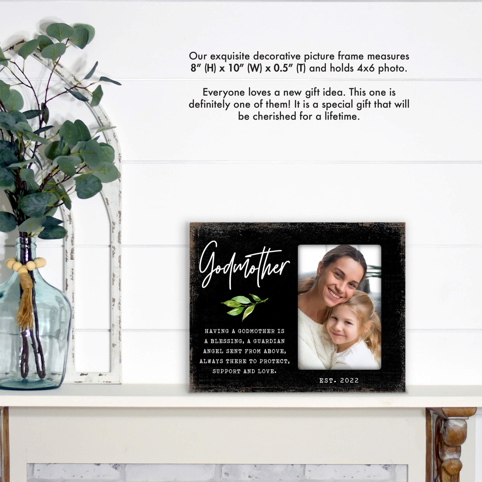 Personalized Wooden Picture Frame for Godmother - LifeSong Milestones