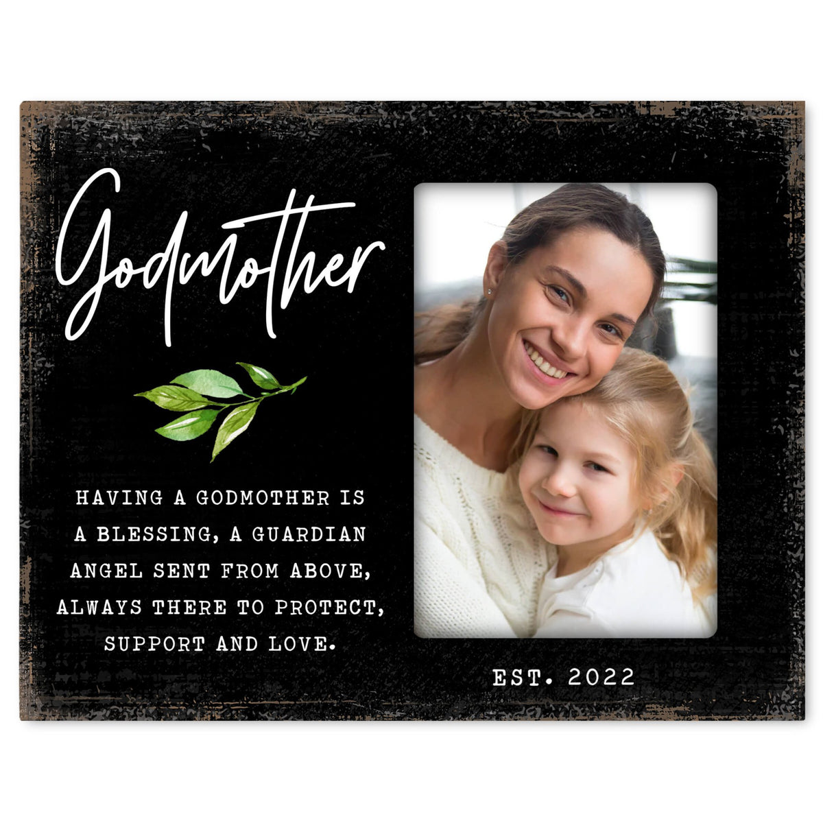 Personalized Wooden Picture Frame for Godmother - LifeSong Milestones