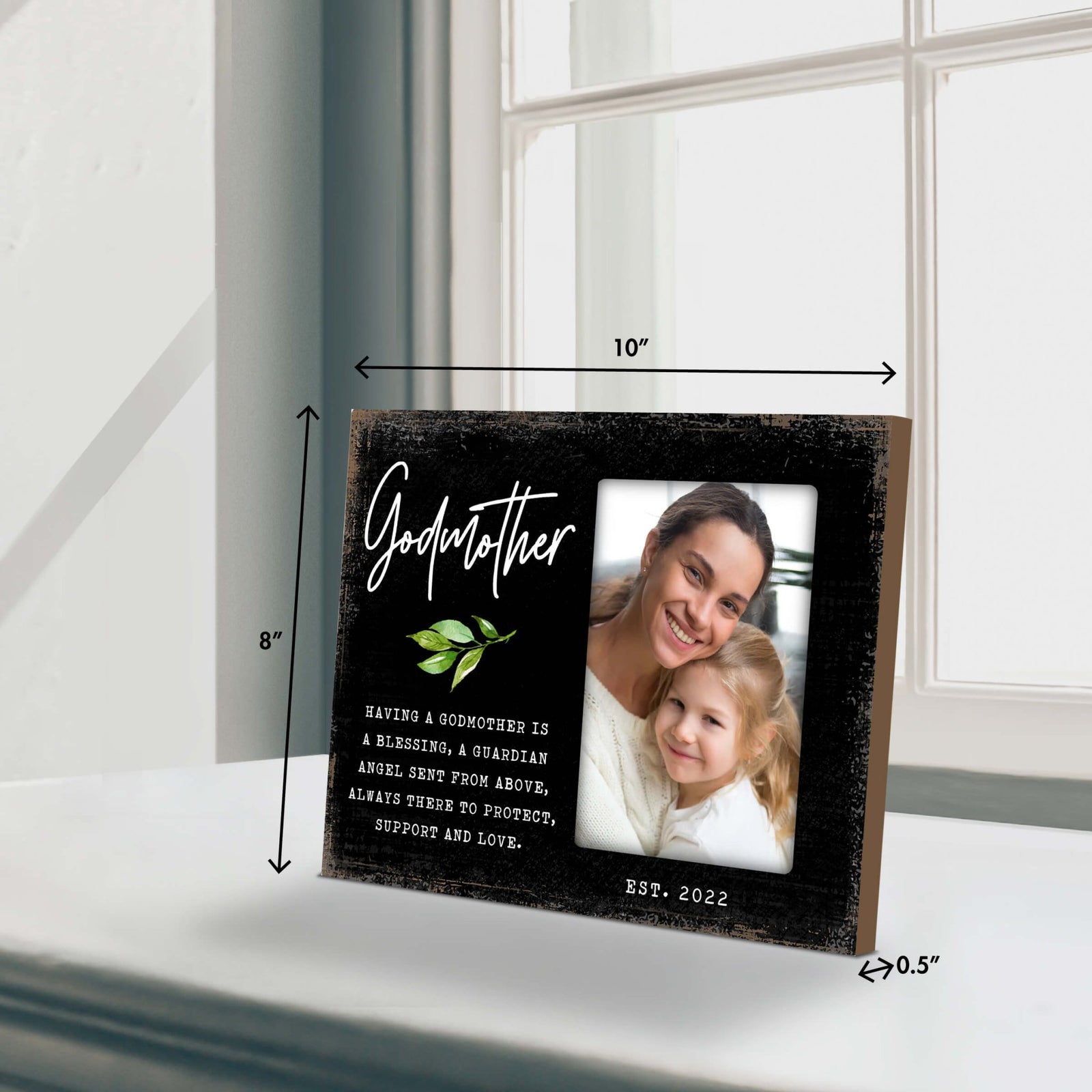 Personalized Wooden Picture Frame for Godmother - LifeSong Milestones