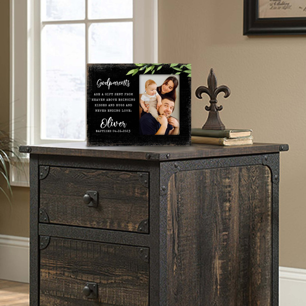 Personalized Wooden Picture Frame for Godparents - LifeSong Milestones