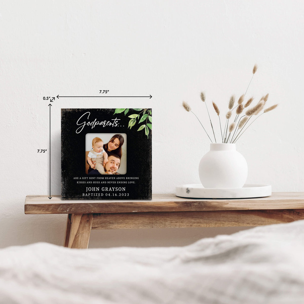 Personalized Wooden Picture Frame for Godparents - LifeSong Milestones
