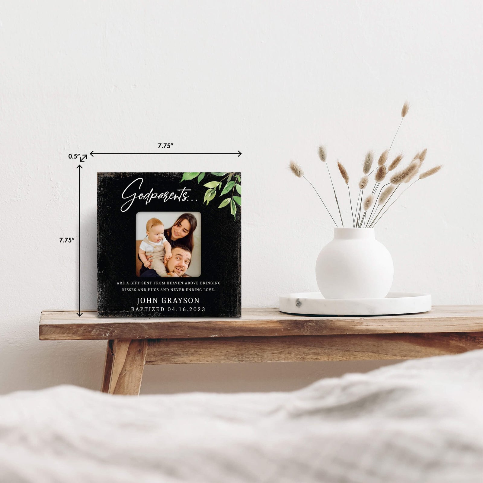 Personalized Wooden Picture Frame for Godparents - LifeSong Milestones