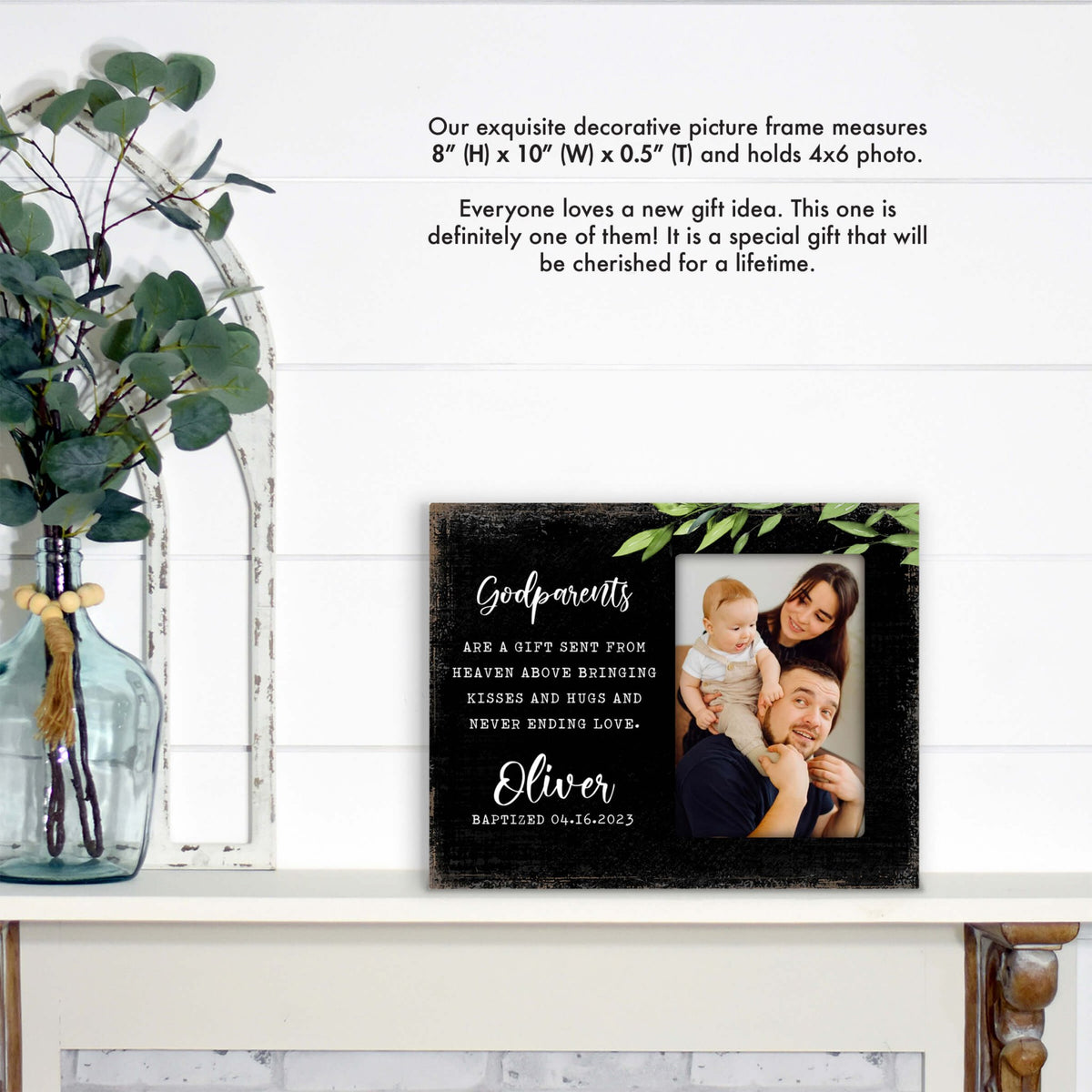 Personalized Wooden Picture Frame for Godparents - LifeSong Milestones