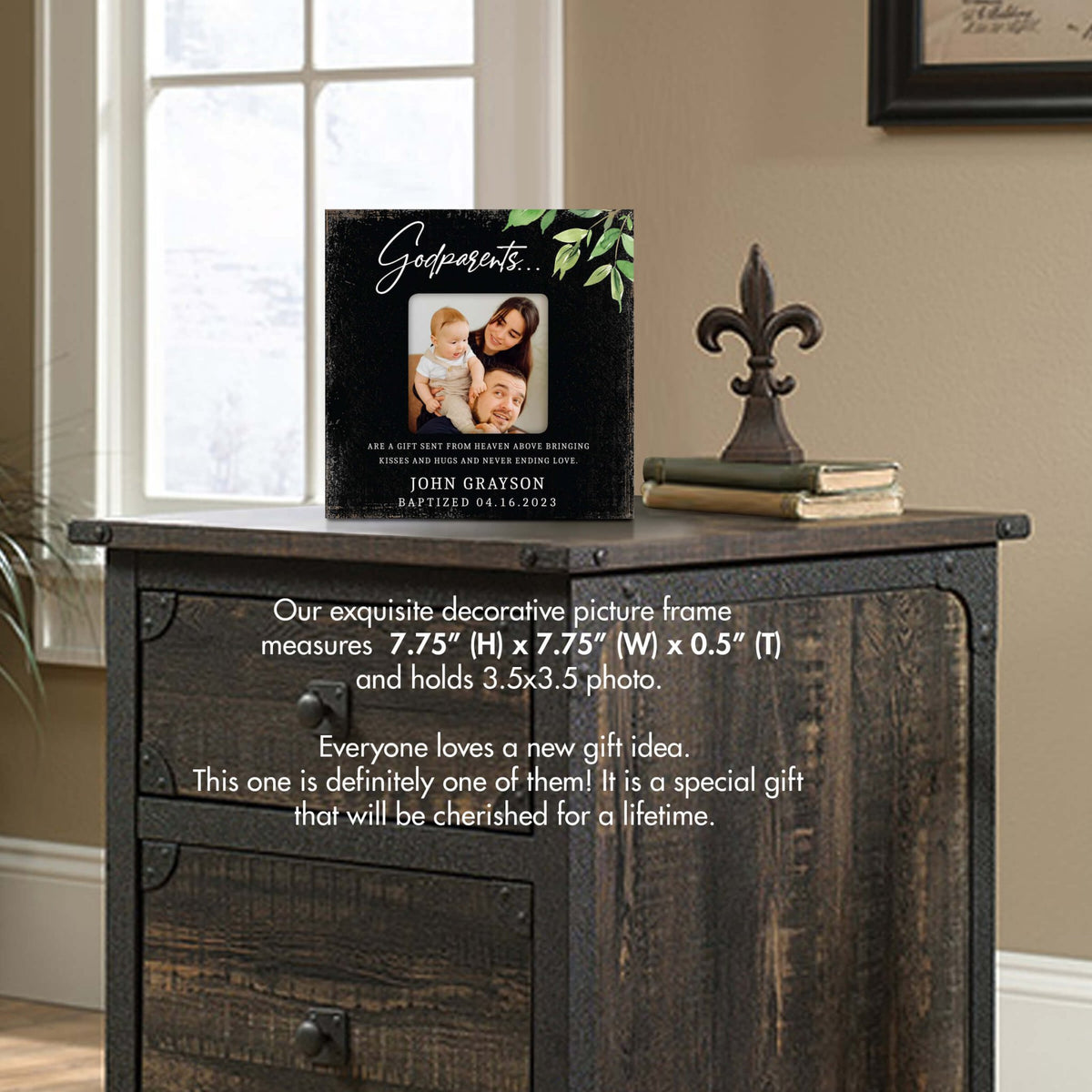 Personalized Wooden Picture Frame for Godparents - LifeSong Milestones