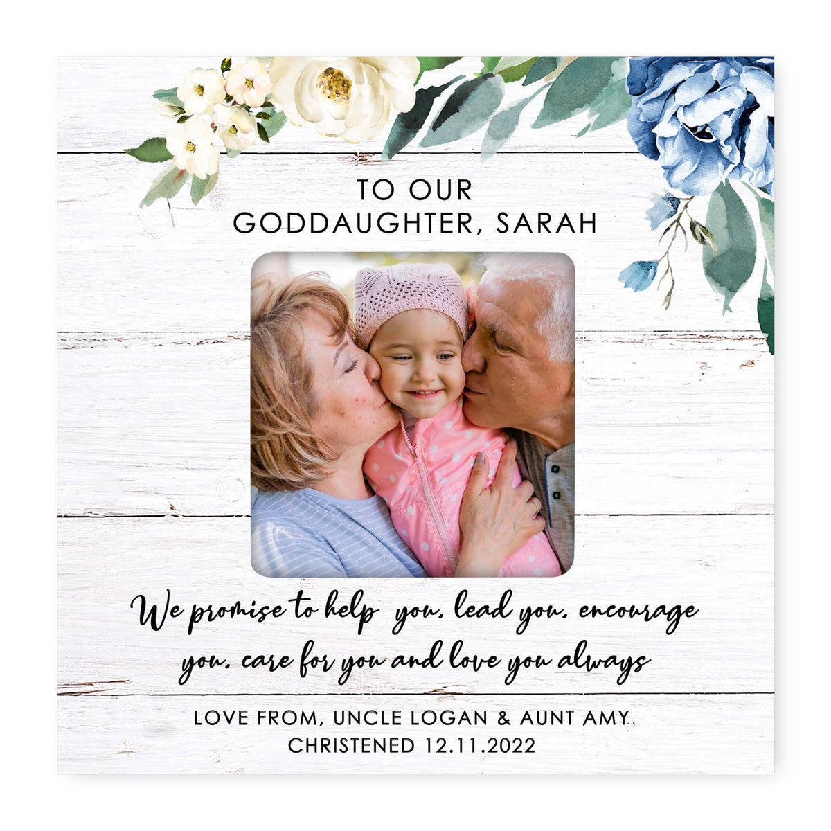 Personalized Wooden Picture Frame for Godparents - LifeSong Milestones