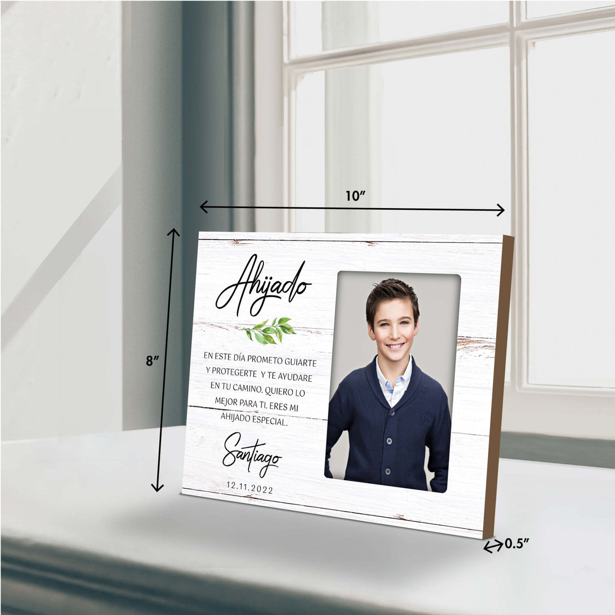 Personalized Wooden Picture Frame for Godson - LifeSong Milestones