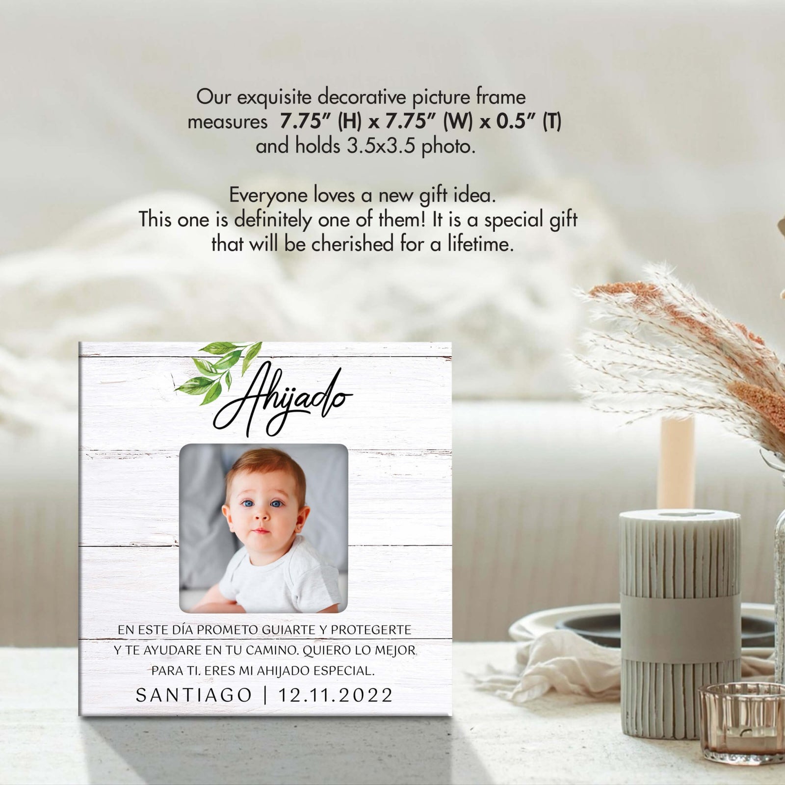 Personalized Wooden Picture Frame for Godson - LifeSong Milestones