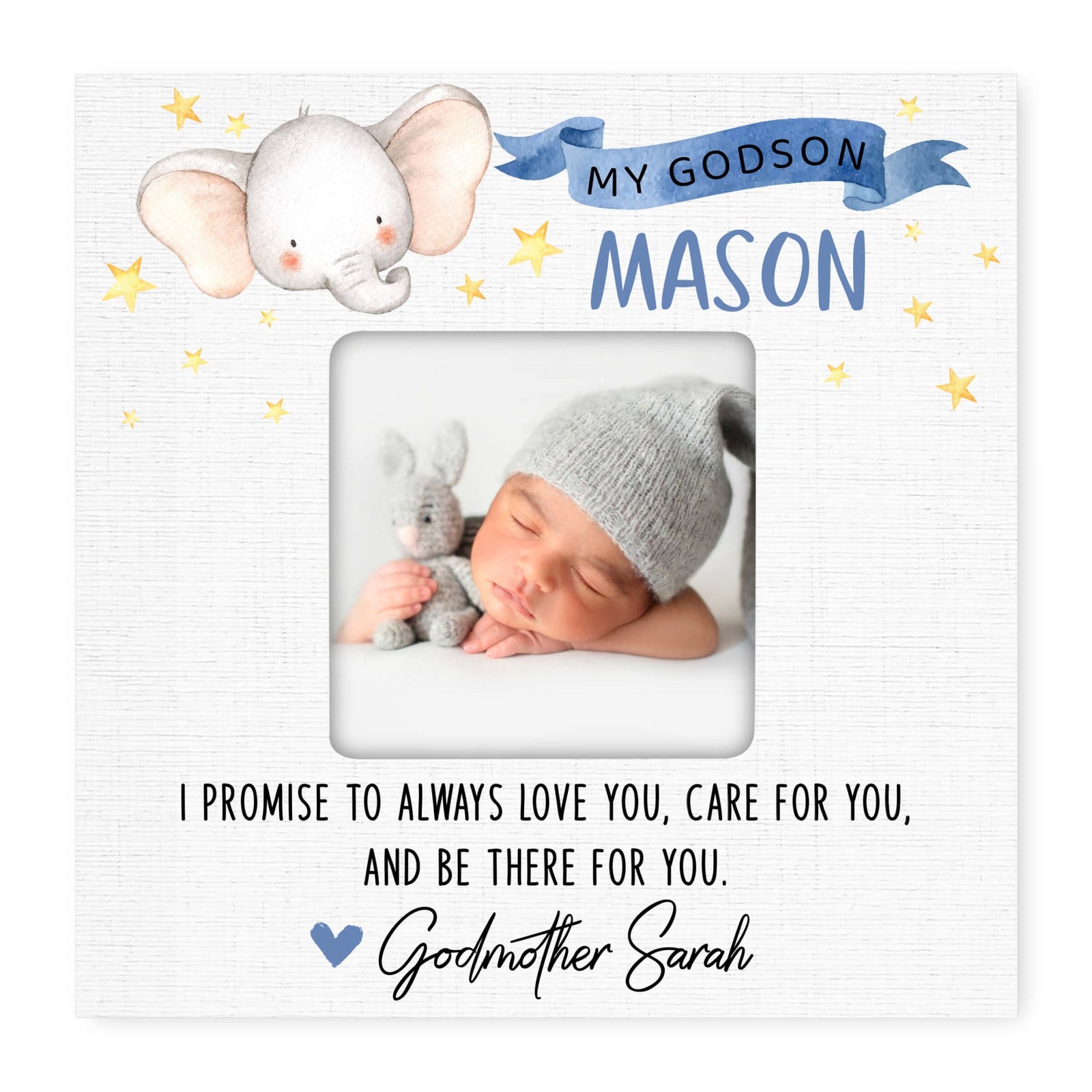 Personalized Wooden Picture Frame for Godson - LifeSong Milestones