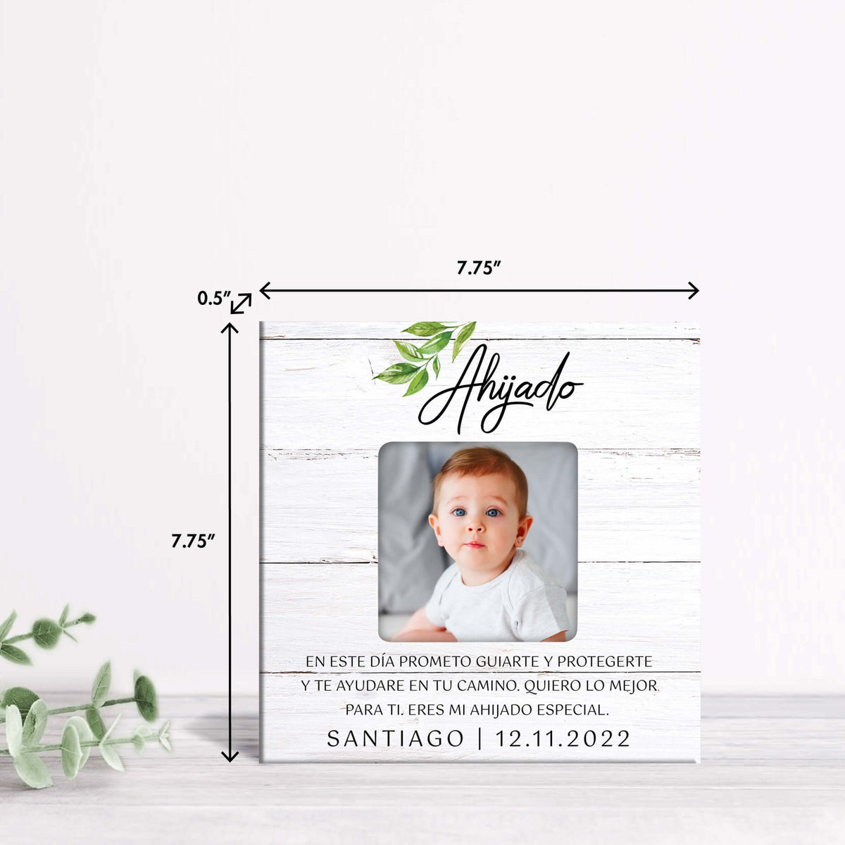 Personalized Wooden Picture Frame for Godson - LifeSong Milestones
