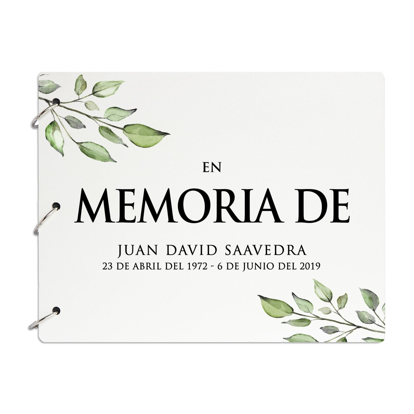 Personalized Wooden Spanish Memorial Guestbook 8.5x11 In Loving Memory - LifeSong Milestones