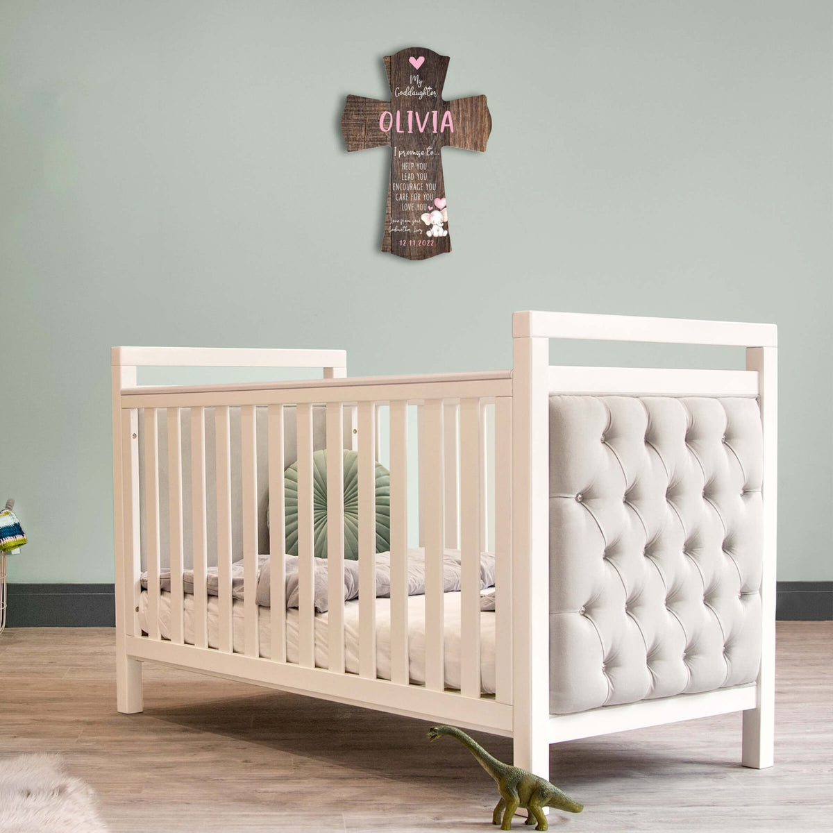 Personalized Wooden Wall Cross for Goddaughter - LifeSong Milestones