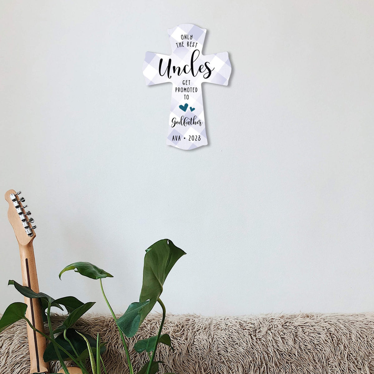 Personalized Wooden Wall Cross for Godfather - LifeSong Milestones