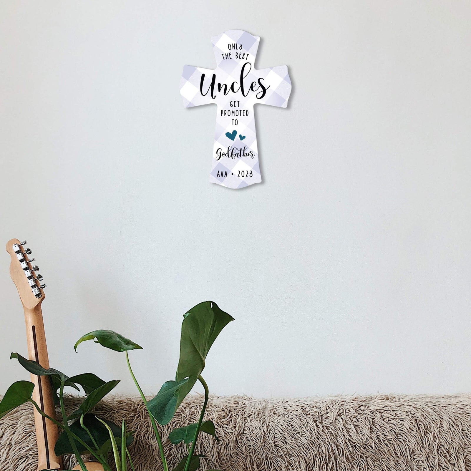 Personalized Wooden Wall Cross for Godfather - LifeSong Milestones