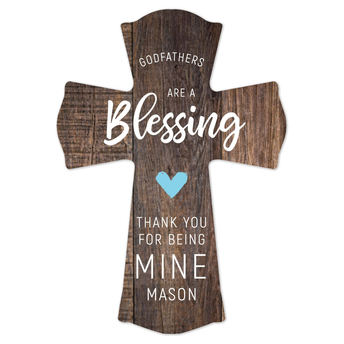 Personalized Wooden Wall Cross for Godfather - LifeSong Milestones