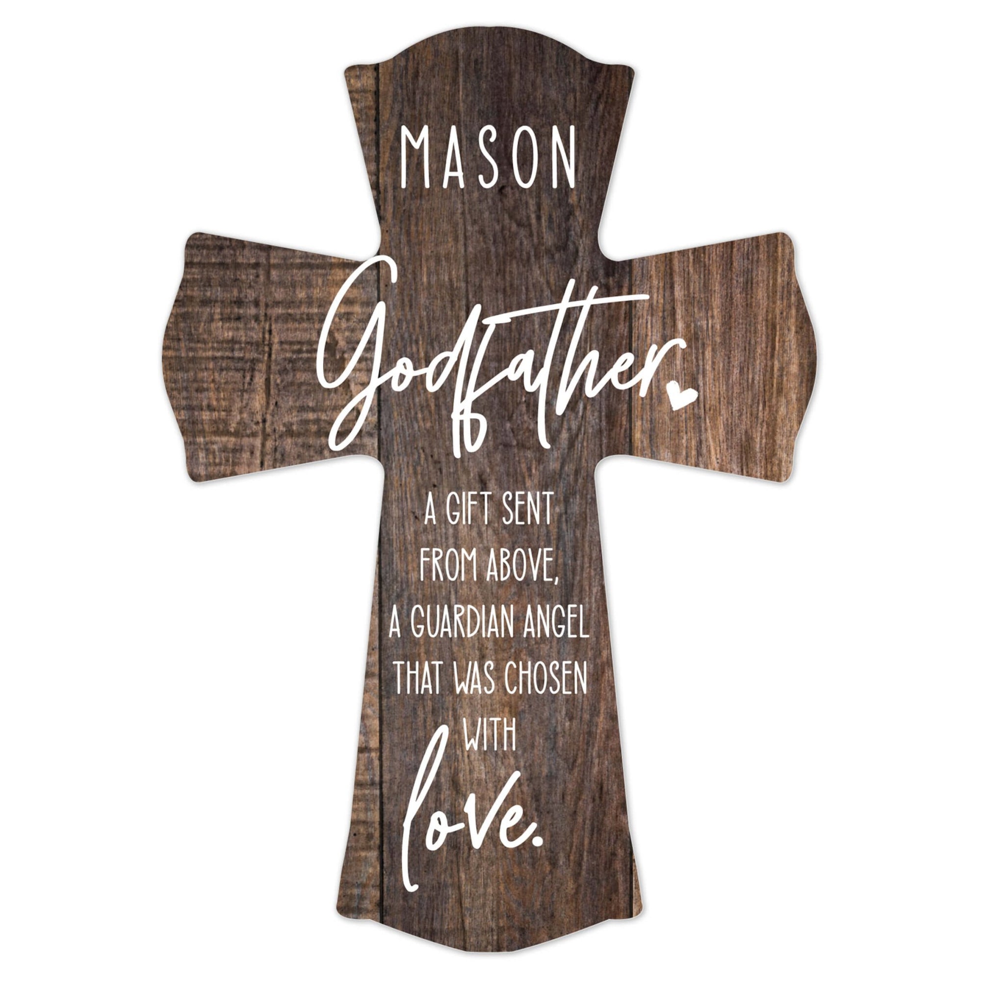 Personalized Wooden Wall Cross for Godfather - LifeSong Milestones