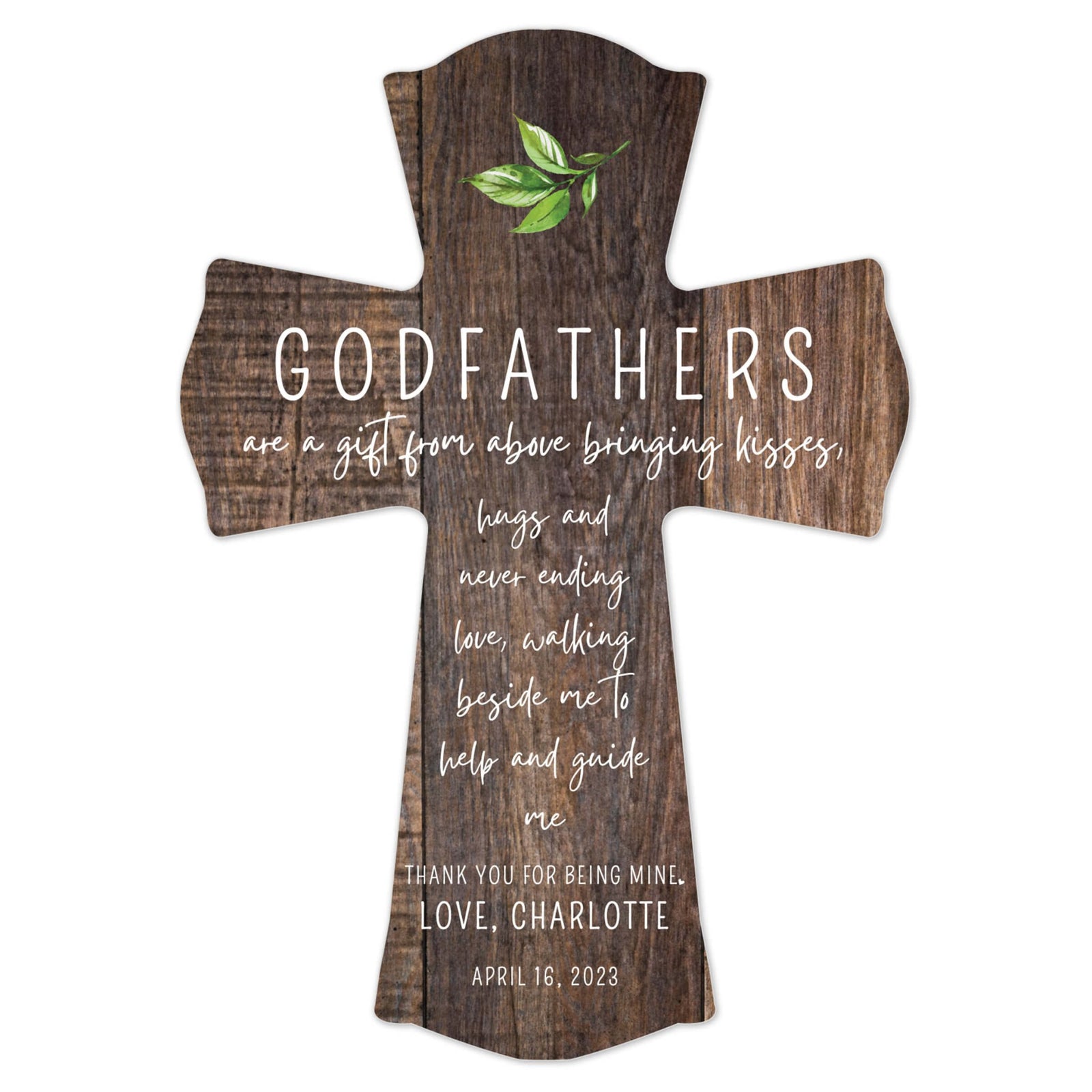 Personalized Wooden Wall Cross for Godfather - LifeSong Milestones