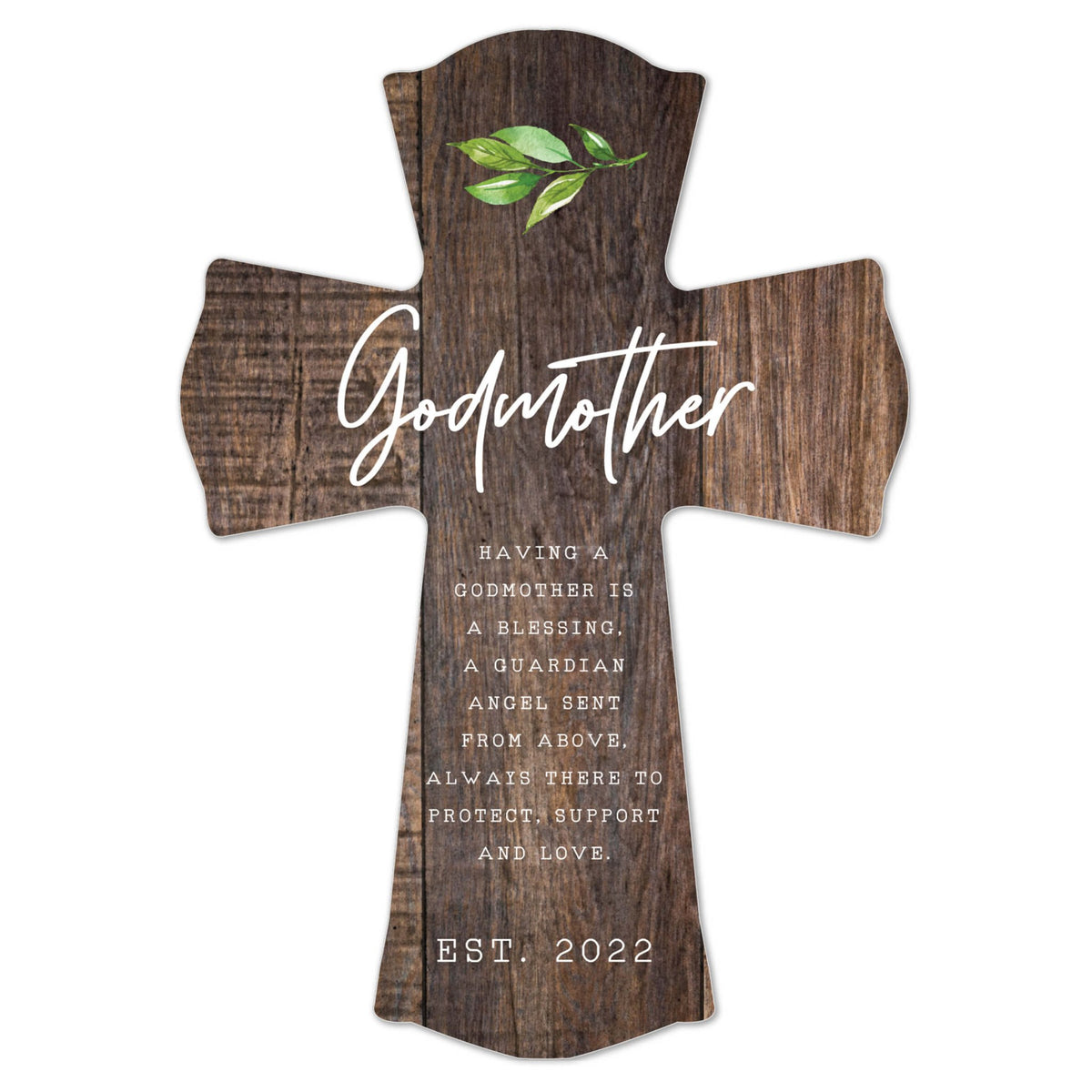 Personalized Wooden Wall Cross for Godmother - LifeSong Milestones