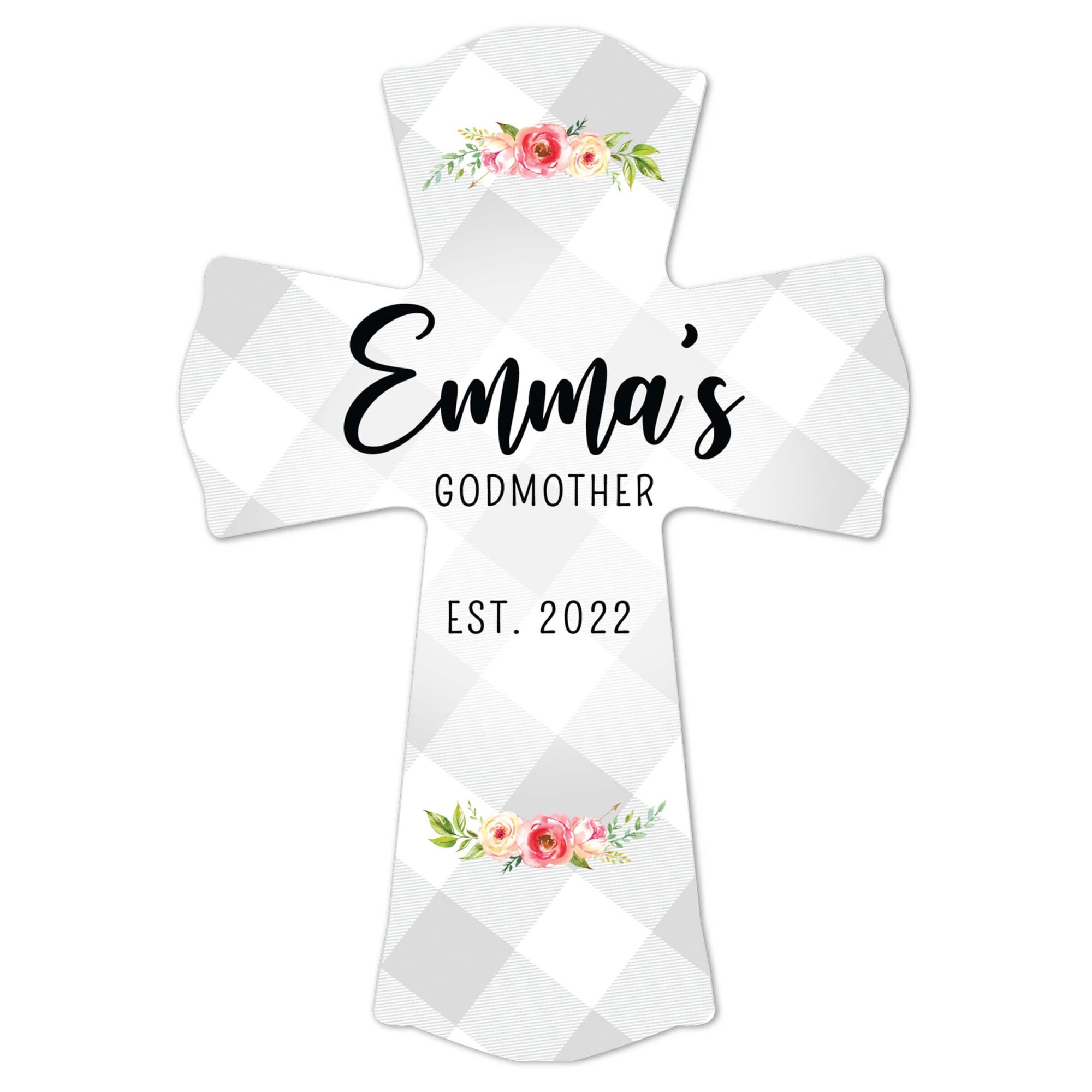 Personalized Wooden Wall Cross for Godmother - LifeSong Milestones