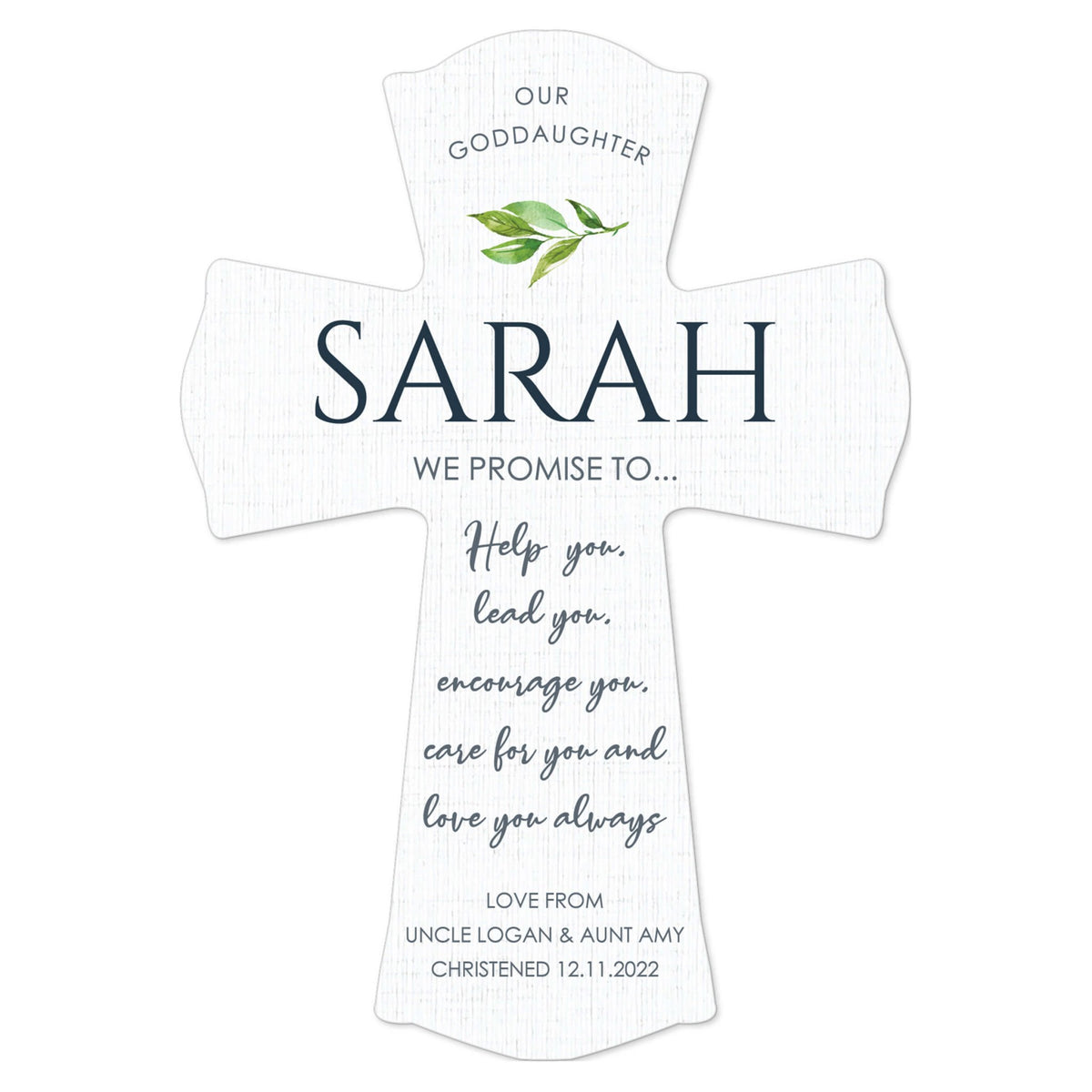 Personalized Wooden Wall Cross for Godparents - LifeSong Milestones