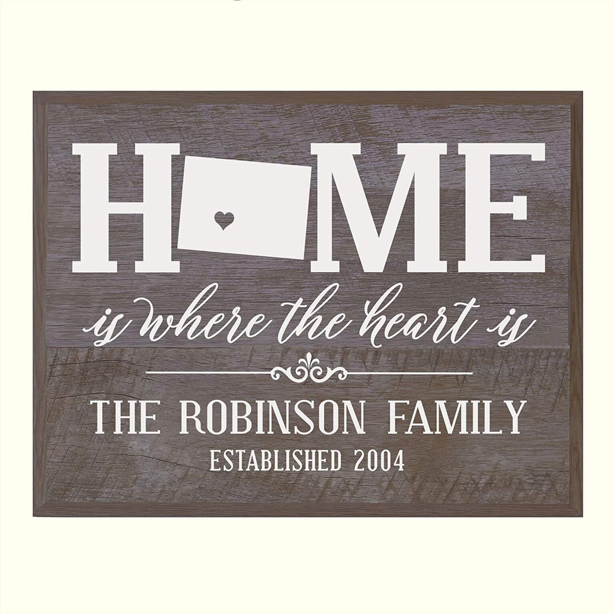 Personalized Wyoming Home is Where the heart is Wall Sign - LifeSong Milestones