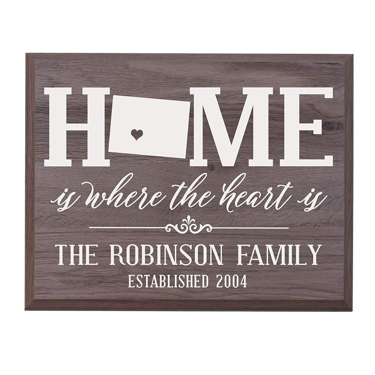 Personalized Wyoming Home is Where the heart is Wall Sign - LifeSong Milestones