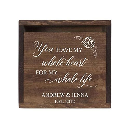 Personalized You Have My Whole Heart Wedding Card Box - Front Slot - LifeSong Milestones