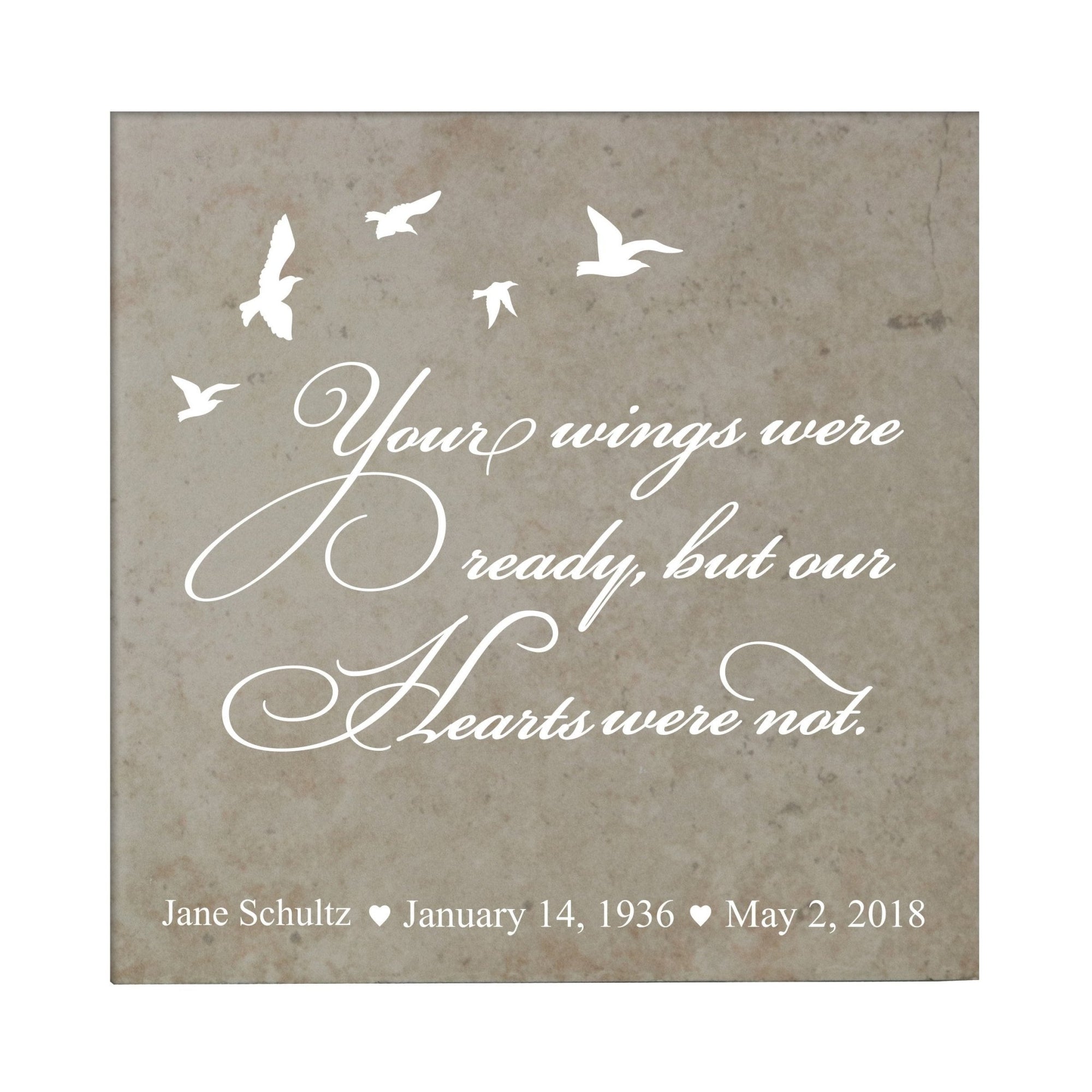 Personalized Your Wings Were Ready Memorial Trivet 5.75” x 5.75” - LifeSong Milestones