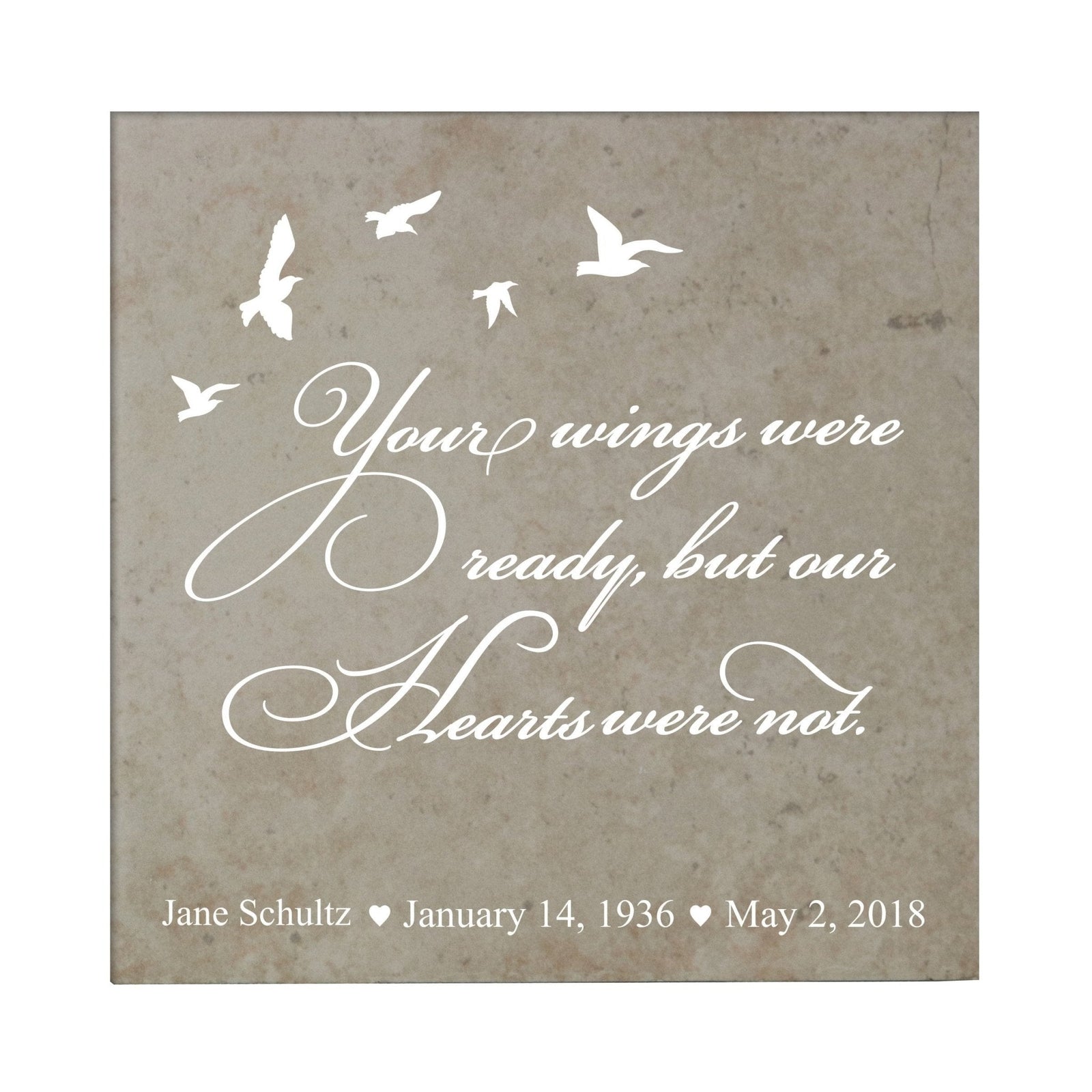 Personalized Your Wings Were Ready Memorial Trivet 5.75” x 5.75” - LifeSong Milestones