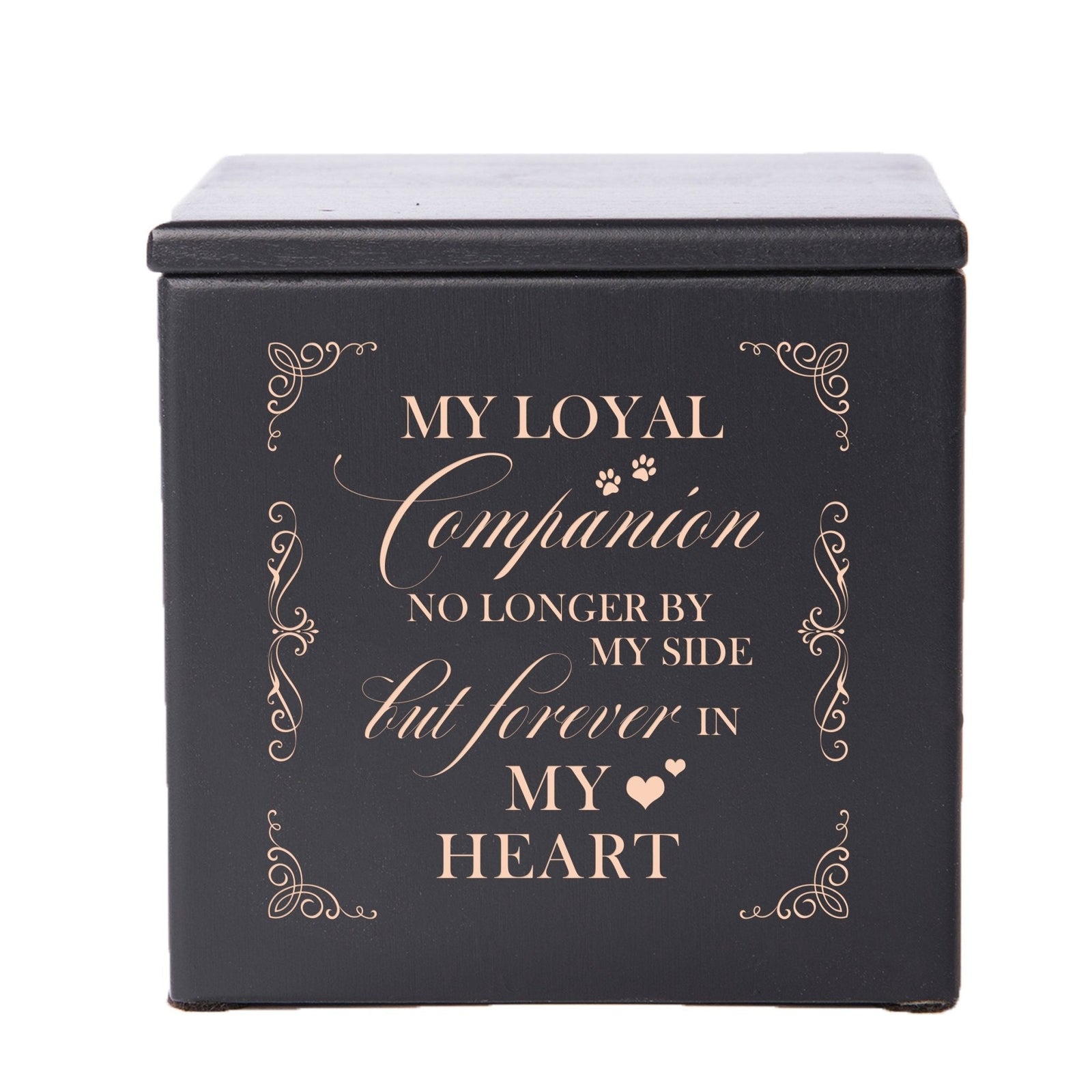 Engraved Tabletop Memorial Wooden Urn Box for Pet Ashes