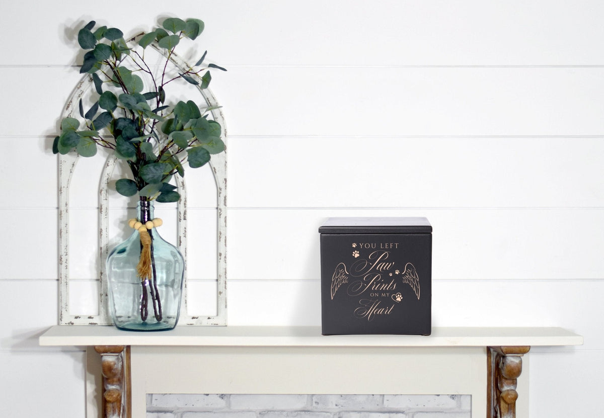 Engraved Memorial Small Tabletop Cremation Urn Box for Beloved Pet