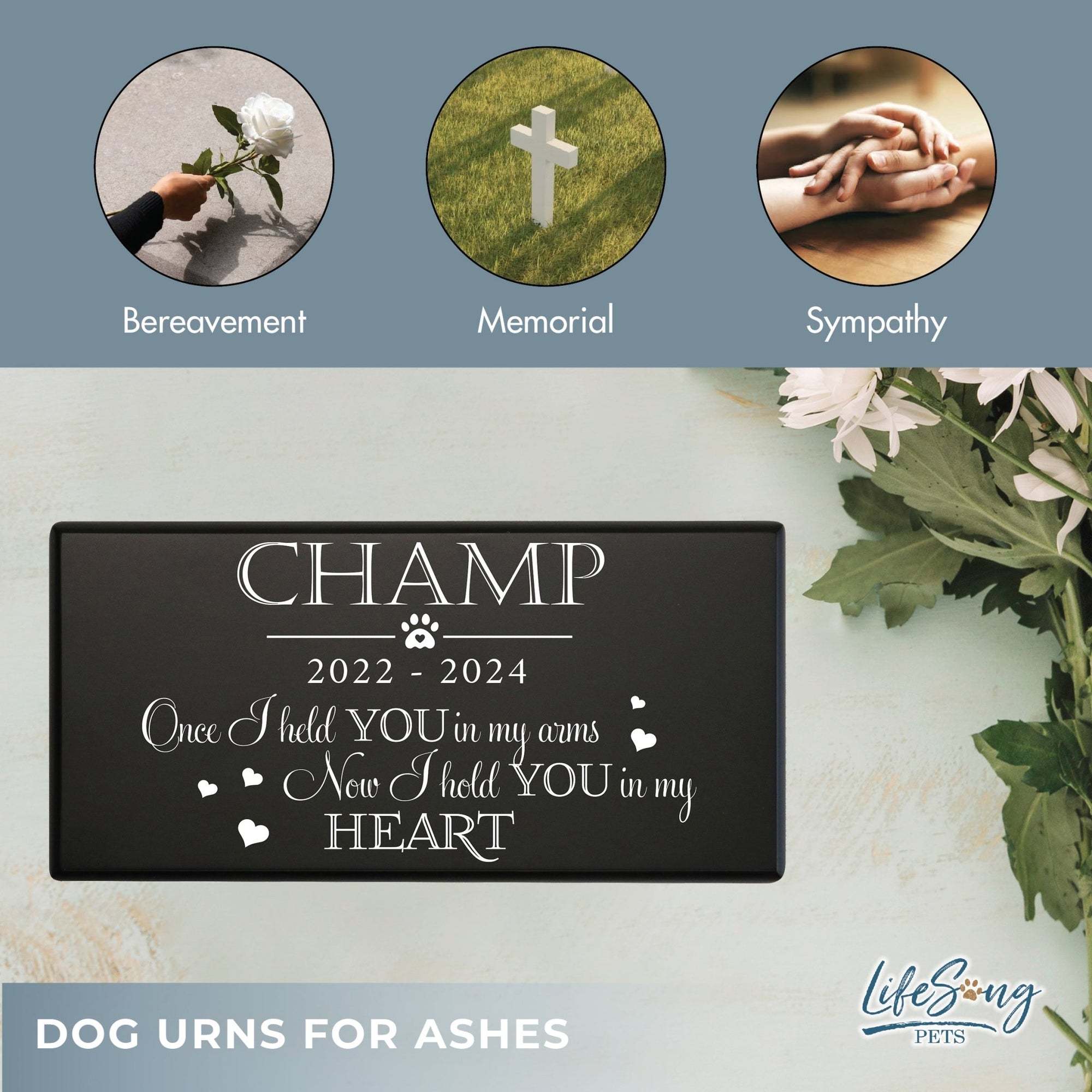 Pet Cremation Urns for Dogs and Cats Ashes – Wooden Memorial Keepsake Urn Box - Once I Held You - LifeSong Milestones