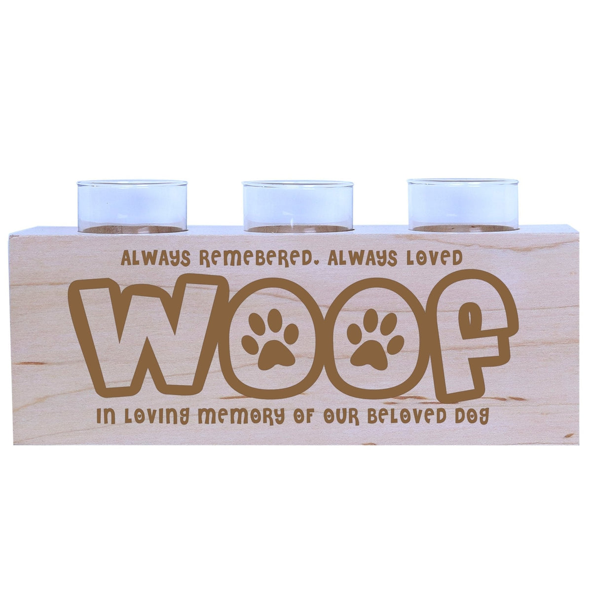 Pet Memorial 3-Hole Candle Holder - Always Remembered, Always Loved - LifeSong Milestones